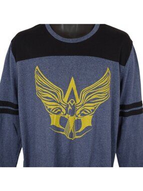 Assassins Creed IV Black Flag T Shirt Mens Size XL Blue Long Sleeve Video Game